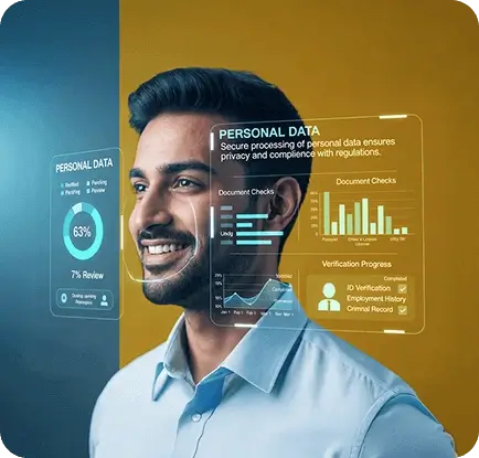 Verification workflow managed within Credentia’s enterprise verification platform using secure employee verification software.